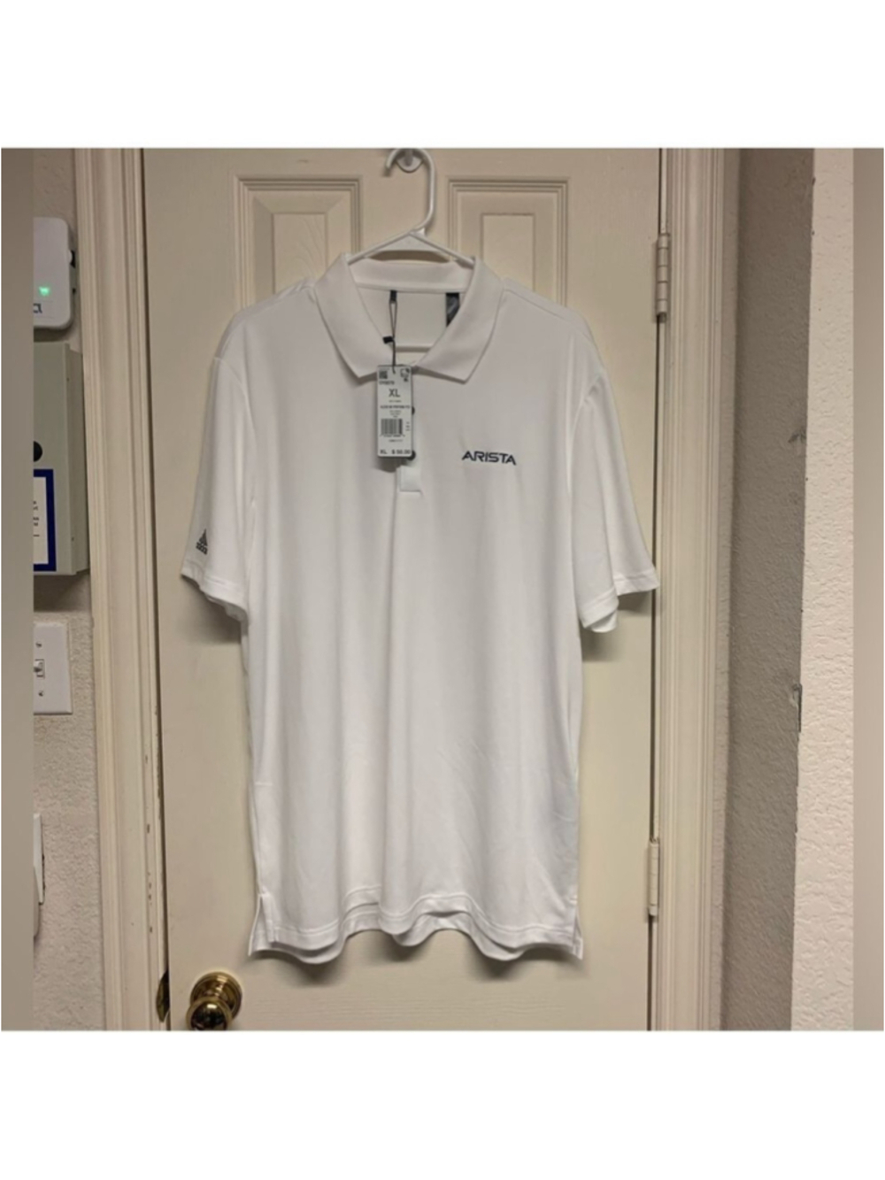 Adidas golf white polo short sleeve athletic sporty breathable mens size XL NEW - Picture 7 of 15